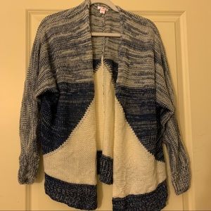 Blue & Cream Comfy Cardigan